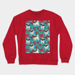 Pugs and Poppies Crewneck Sweatshirt